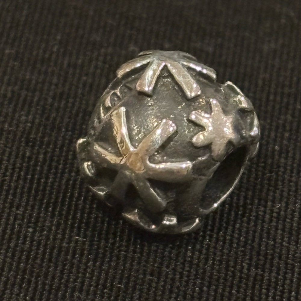 Trollbeads Sterling Silver Winter Snow Charm Bead